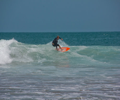 Surfer on Mancora, Peru